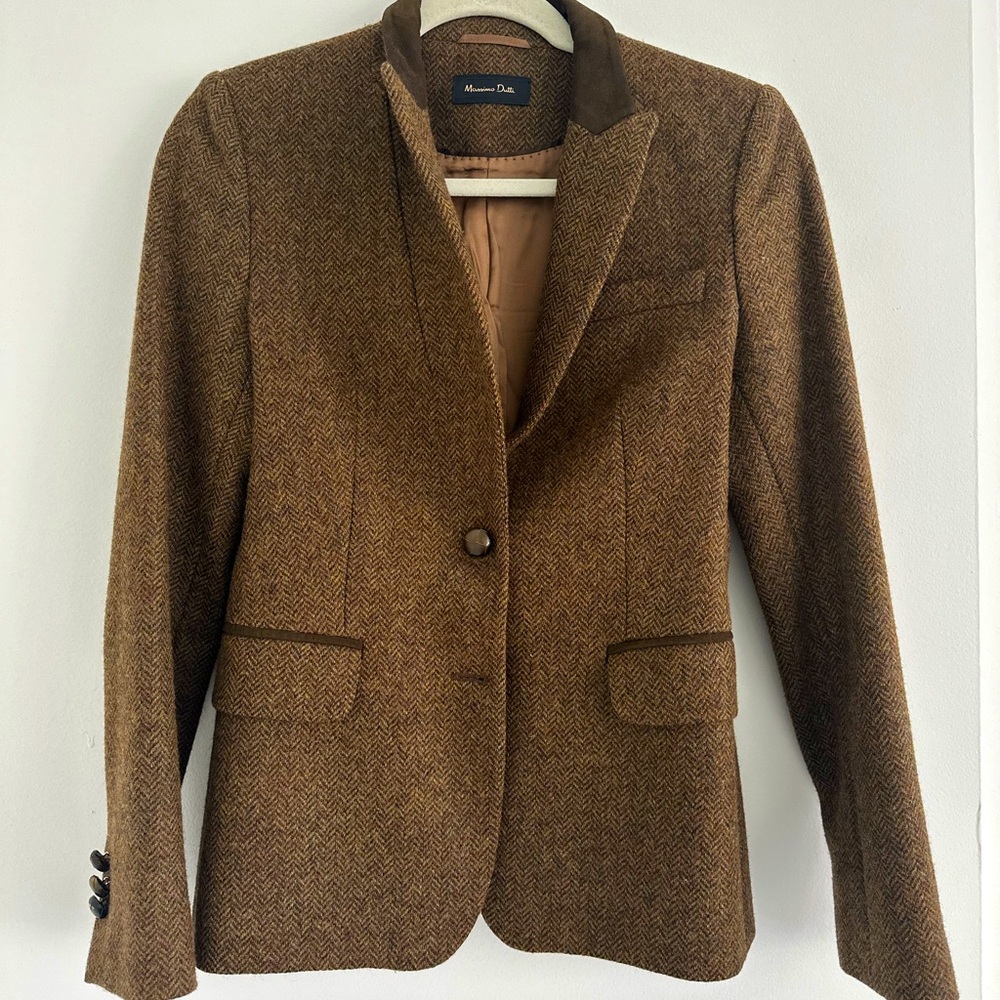 Massimo Dutti brown wool blazer